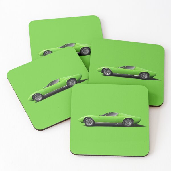 Item preview, Classic 1960s - 1970s Italian Supercar Profile - Lime green designed and sold by ApexFibers.
