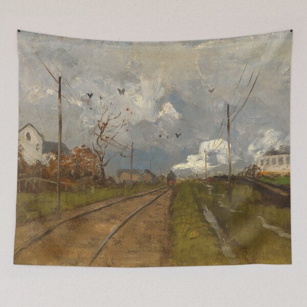 Item preview, The Train is Arriving by Frits Thaulow (1881) designed and sold by allhistory.
