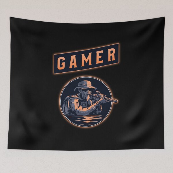 Item preview, Gamer with Soldier Aiming with his Gun designed and sold by PRIVARSHU.