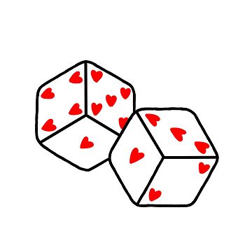 cute aesthetic coquette soft girl red heart lovecore dice Sticker for  Sale by internethigh