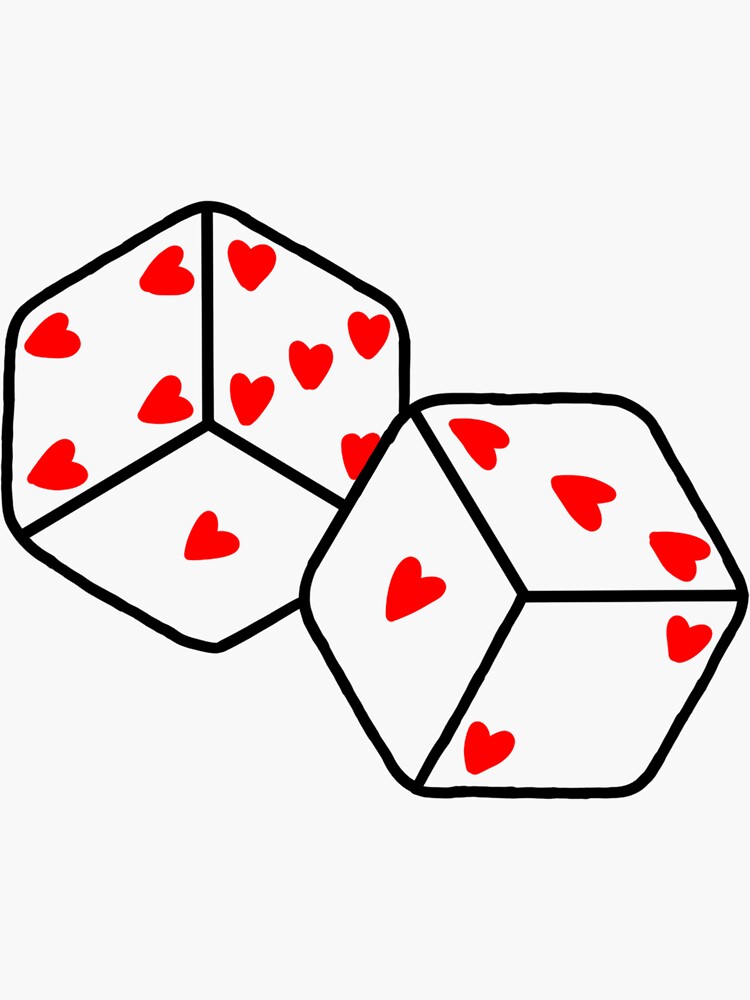 cute aesthetic coquette soft girl red heart lovecore dice Sticker for  Sale by internethigh