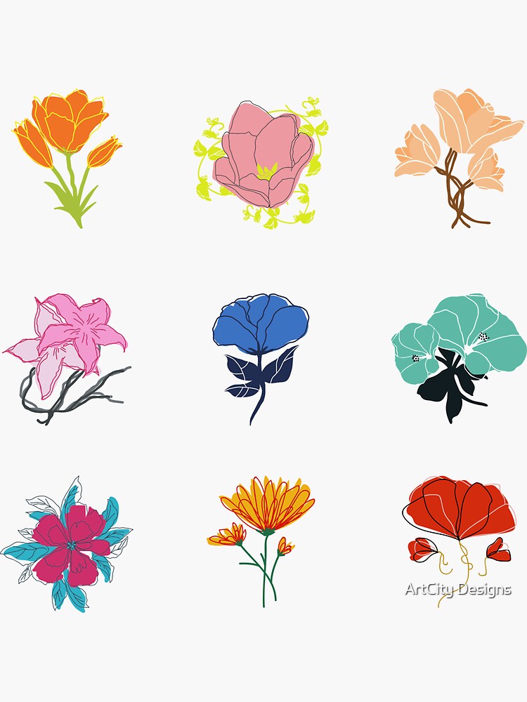 Pastel Flower Stickers | Sticker