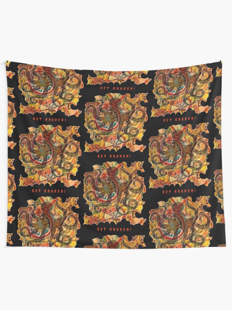 Alternate view of GET KRAKEN HP LOVECRAFT OCTOPUS Tapestry