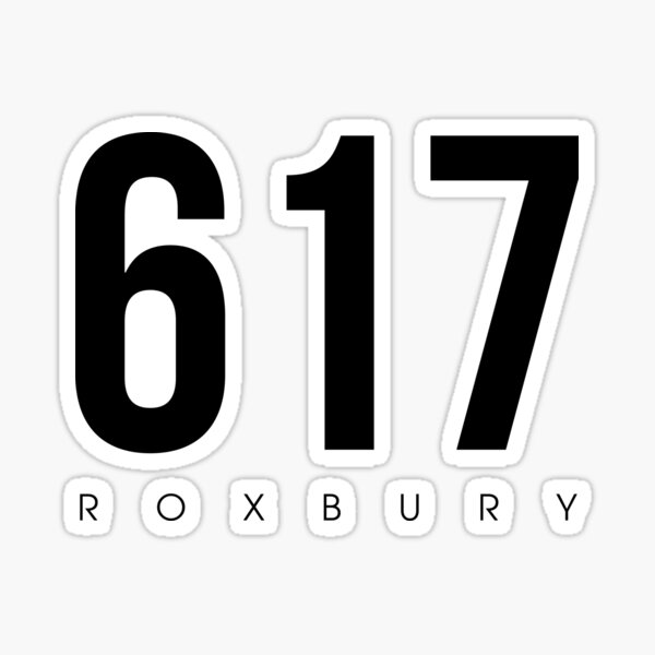 "Roxbury, MA 617 Area Code" Sticker by CartoCreative Redbubble