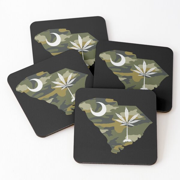 Item preview, Camouflage South Carolina State Flag Stoner Parody-Marijuana Leaf designed and sold by YomeHayin.