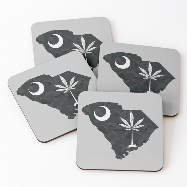 Item preview, Gray Camouflage South Carolina State Flag Stoner Parody-Marijuana Leaf designed and sold by YomeHayin.