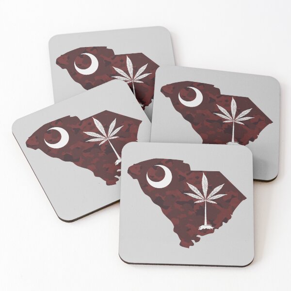 Item preview, Dark Red Camouflage South Carolina State Flag Stoner Parody-Marijuana Leaf designed and sold by YomeHayin.