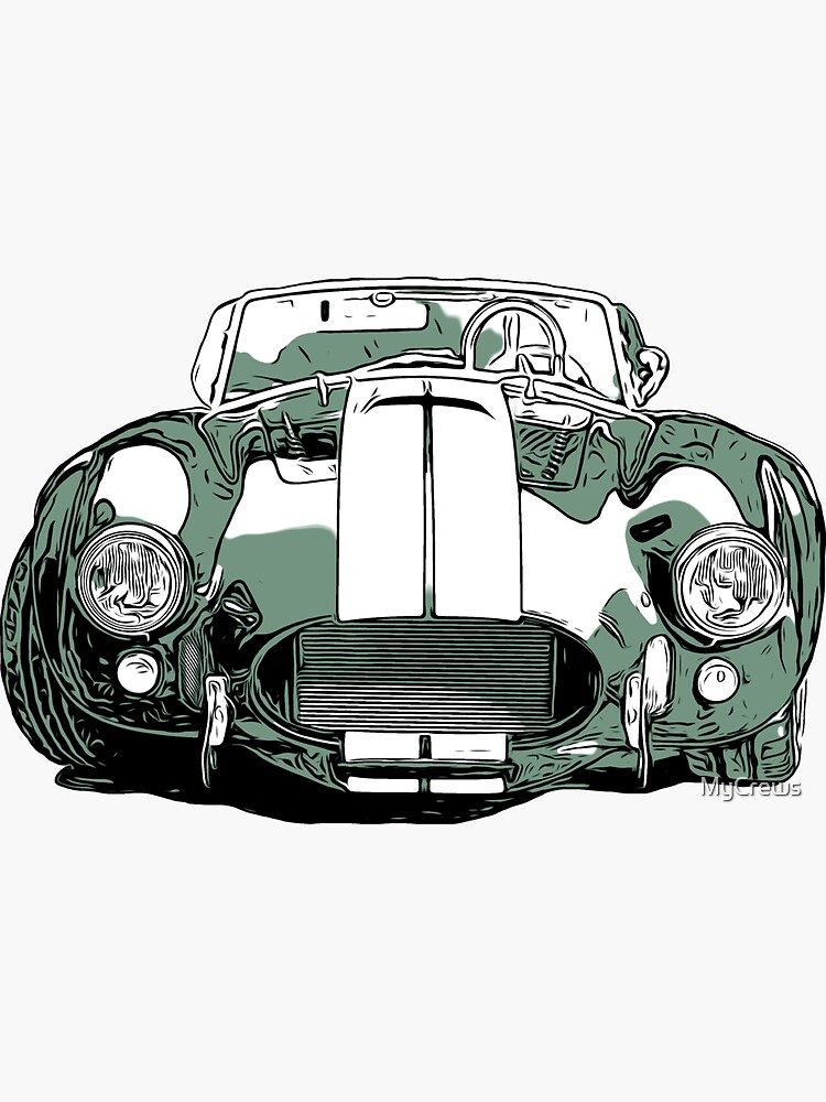 "Abstract Green AC Cobra" Sticker by MyCrews | Redbubble