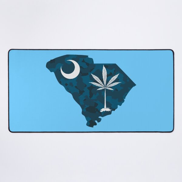 Item preview, Blue Camouflage South Carolina State Flag Stoner Parody-Marijuana Leaf designed and sold by YomeHayin.
