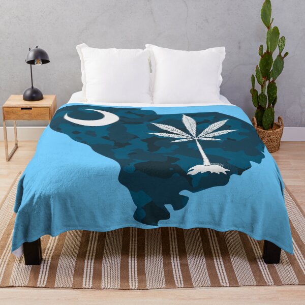Item preview, Blue Camouflage South Carolina State Flag Stoner Parody-Marijuana Leaf designed and sold by YomeHayin.