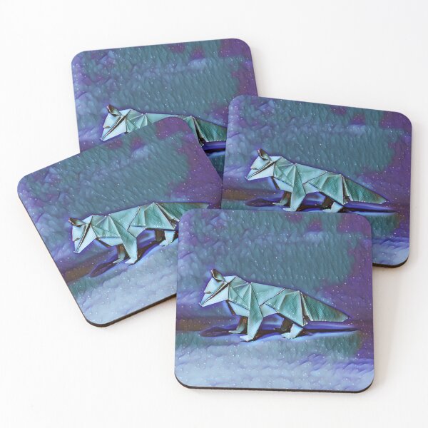 Item preview, Origami wolf in the snow, digital art designed and sold by Meo Design.