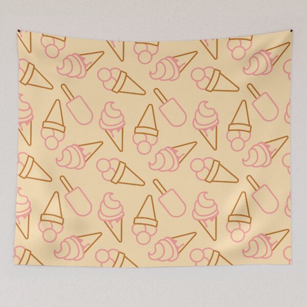 Item preview, Cute summer food with outline ice cream contours designed and sold by CutieBlue.