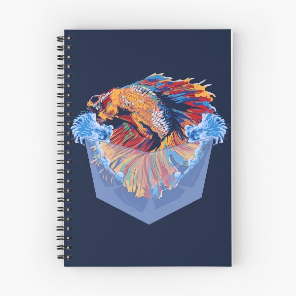 Item preview, Colorful betta fish in a glass box designed and sold by allprintdesign.