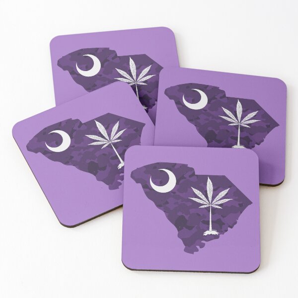 Item preview, Purple Camouflage South Carolina State Flag Stoner Parody-Marijuana Leaf designed and sold by YomeHayin.