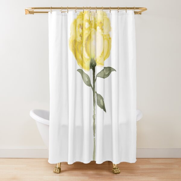 Cortina de ducha de flores, bonita peonía rosa y gris, cortina de ducha  floral para baño, decoración de tela botánica, cortinas de baño