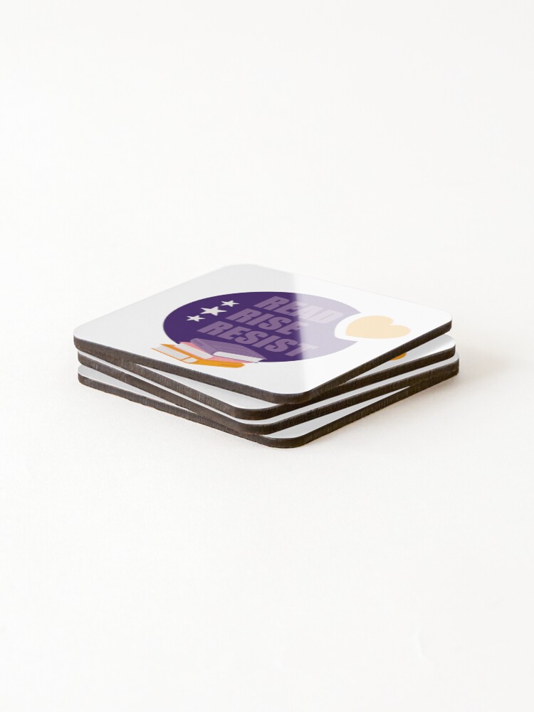 Thumbnail 4 of 5, Coasters (Set of 4), READ RISE RESIST designed and sold by OverbeeDesigns.