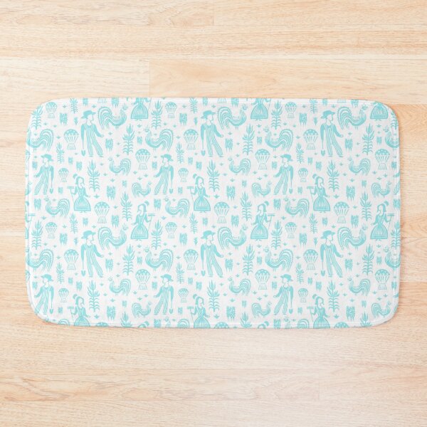 Item preview, Midcentury Butterprint Amish Folk Art in White and Turquoise Vintage Dishes designed and sold by KrisInStitches.