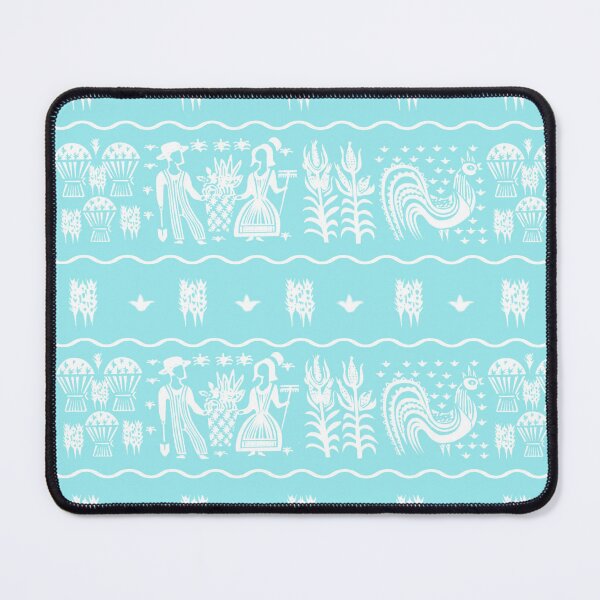 Item preview, Midcentury Butterprint Amish Folk Art in White and Turquoise Vintage Dishes designed and sold by KrisInStitches.