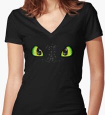 Toothless Women's Fitted V-Neck T-Shirt