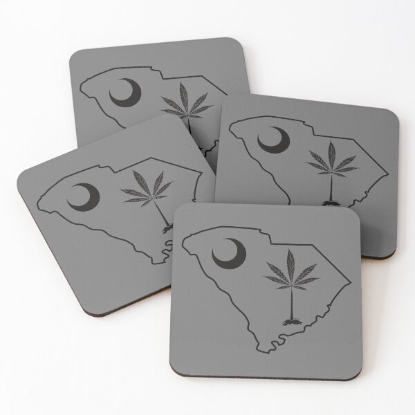 Item preview, South Carolina State Flag Stoner Parody-Marijuana Leaf-Black Outline  designed and sold by YomeHayin.