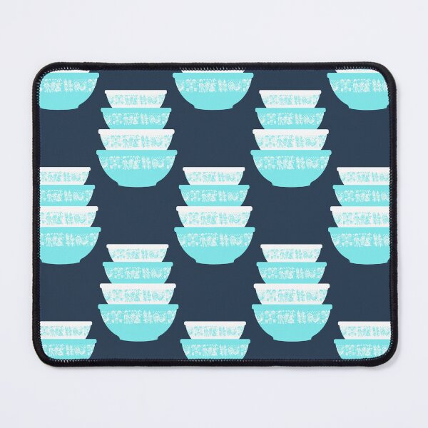 Item preview, Midcentury Butterprint Amish Folk Art in White and Turquoise Vintage Dishes designed and sold by KrisInStitches.