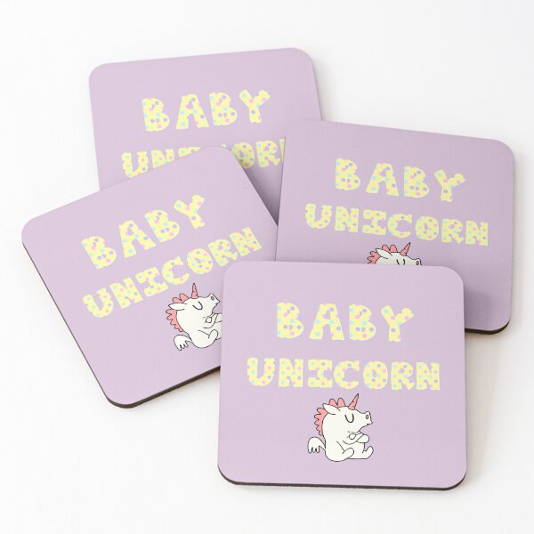 Item preview, Super cute, grumpy white baby unicorn and yellow typography with pastel spots, for adults and kids   designed and sold by haRexia.