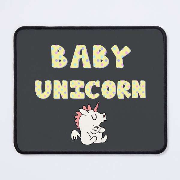 Item preview, Super cute, grumpy white baby unicorn and yellow typography with pastel spots, for adults and kids designed and sold by haRexia.