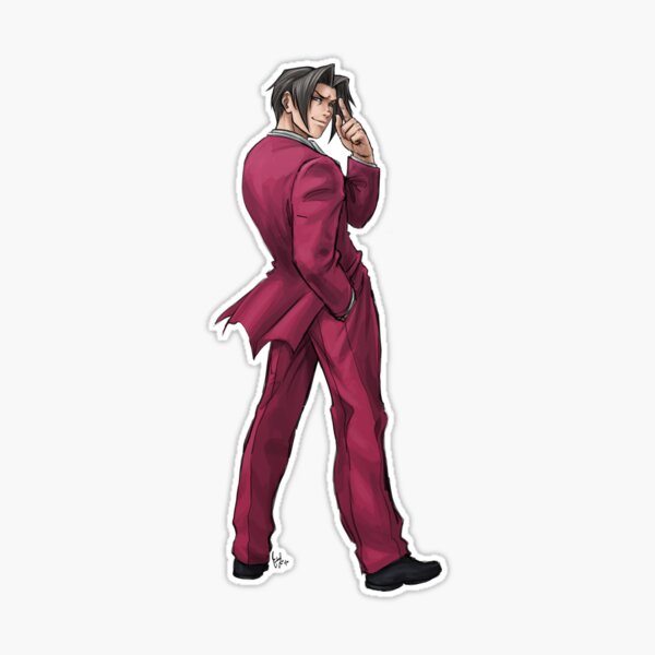 Ace Attorney Investigations Edgeworth Sprite Sticker for Sale by vivianby