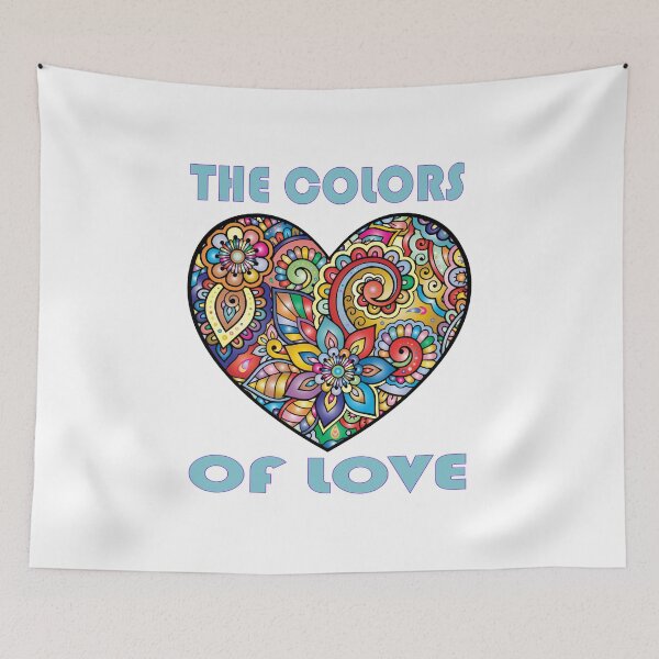 Item preview, Colorful heart illustration made with flowers, titled The colors of love designed and sold by Goliardika-Shop.