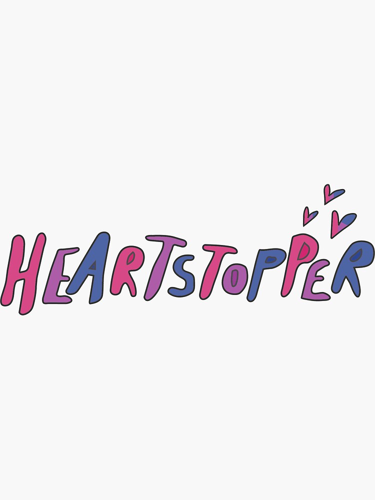Aperçu 3 sur 3. Sticker avec l'œuvre Heartstopper (drapeau bi) créée et vendue par BookAddikArt.