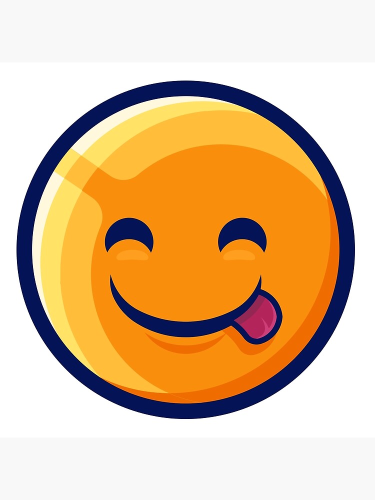 "Smiling Face Licking Lips emoji (smile emoji) " Art Print for Sale by
