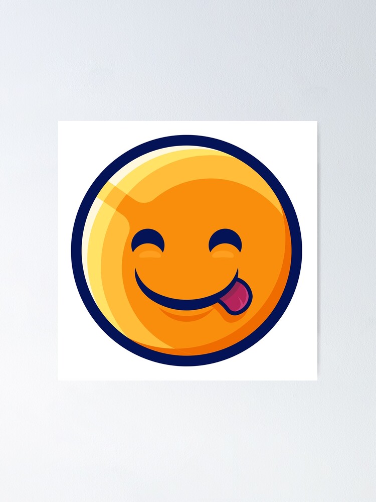 "Smiling Face Licking Lips emoji (smile emoji) " Poster for Sale by