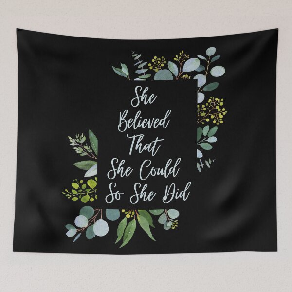 Item preview, She Believed She Could So She Did | Watercolor designed and sold by KarolinaPaz.