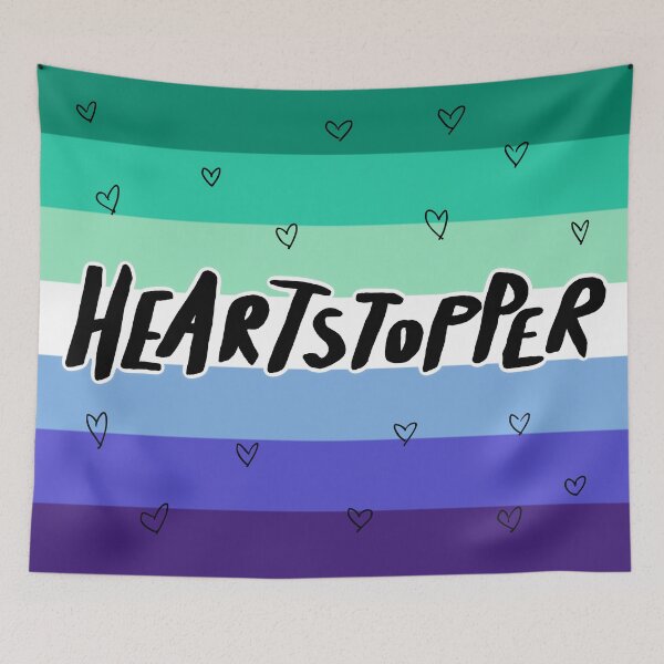 Item preview, heartstopper logo, gay (mlm) flag designed and sold by Diygurugirl.