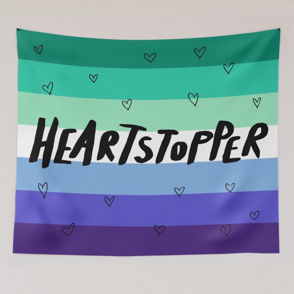 Item preview, heartstopper logo, gay (mlm) flag designed and sold by Diygurugirl.