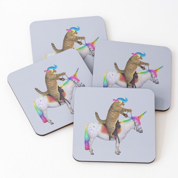 Item preview, Super cute, rainbow coloured baby unicorn with rainbow kitty cat with his magical quiff, for adults and kids   designed and sold by haRexia.
