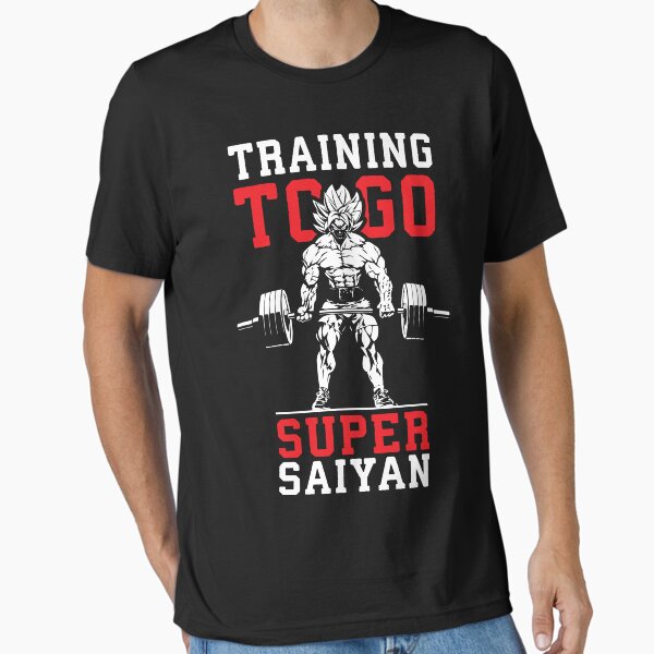 Vista previa del artículo con la obra «Training To Go Super Saiyan - Anime Gimnasio Motivacional», diseñado y vendido por gohanflex.