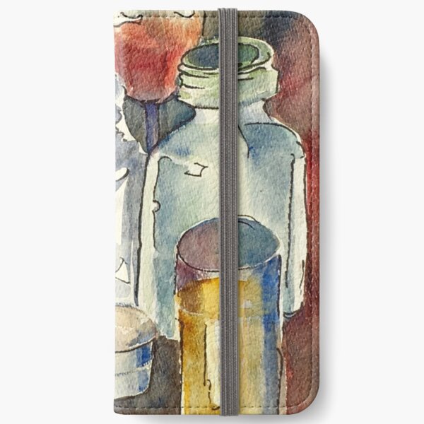 Still Life with Wine Glass iPhone Wallet