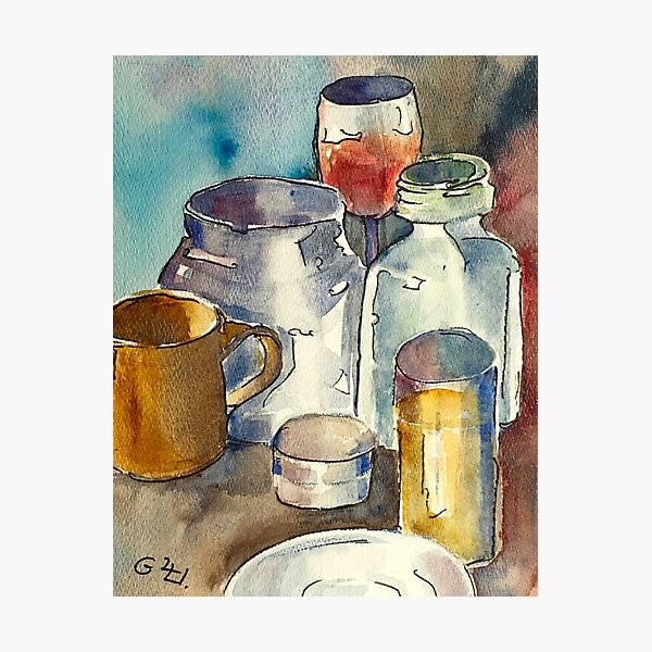 Still Life with Wine Glass Photographic Print