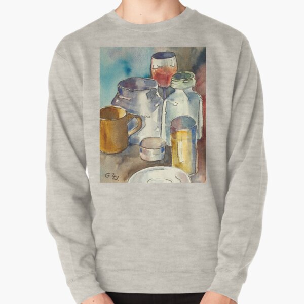 Still Life with Wine Glass Pullover Sweatshirt