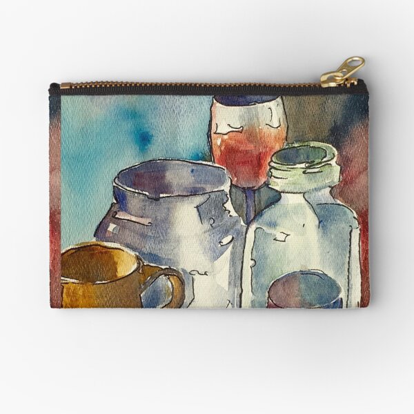 Still Life with Wine Glass Zipper Pouch