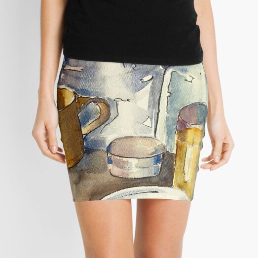 Still Life with Wine Glass Mini Skirt