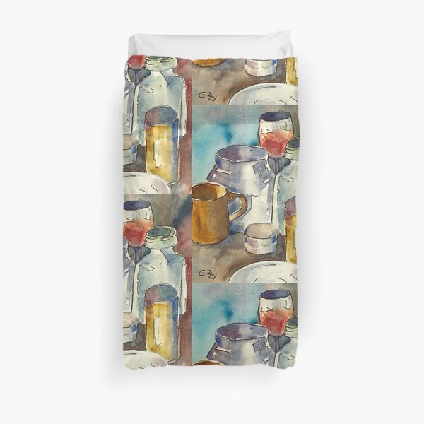 Still Life with Wine Glass Duvet Cover