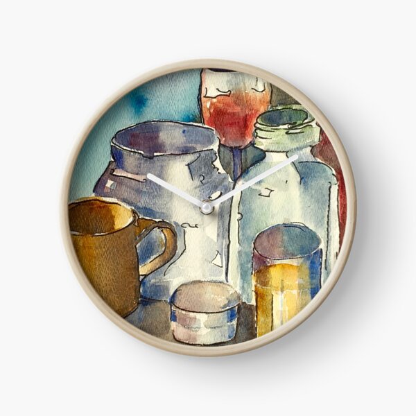 Still Life with Wine Glass Clock