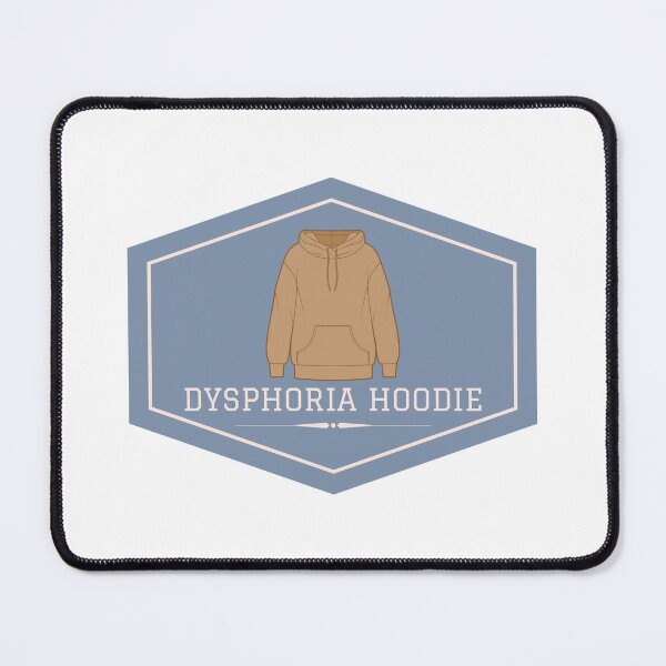 Item preview, Trans Dysphoria Hoodie - Tan Hoodie Dusky Blue Background designed and sold by Koiboi11.