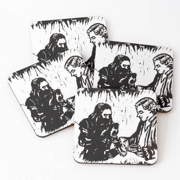 Item preview, Our Flag Means Death LinoCutPrint Blackbeard and Stede Bonnet designed and sold by SelloutCentral.