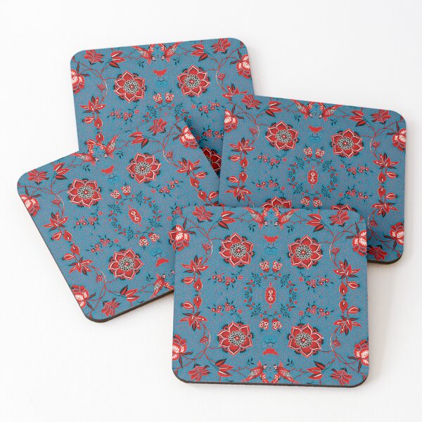 Artikelvorschau, Retro viktorianisches baltisches Blau, Blumenmuster entworfen und verkauft von I-Desire.