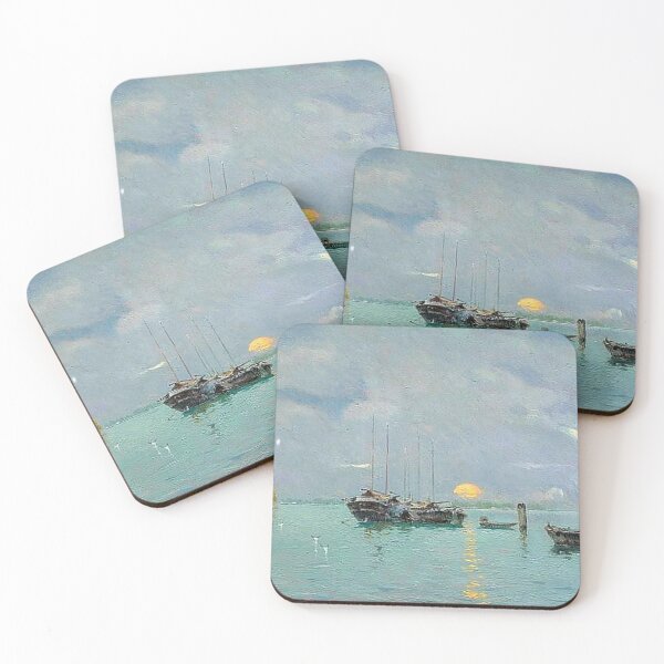 Item preview, Tranquil Waters: Serene Boats at the Pier designed and sold by SweetMySpot.