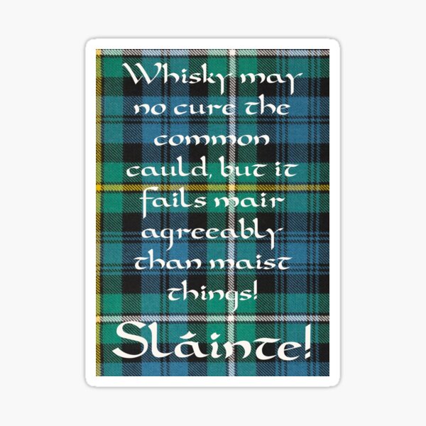 Whisky Slainte Tartan Sticker