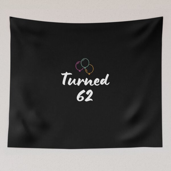 Item preview,  Turned 62-simple font-text based-birthday boy/girl-black and white designed and sold by PacePoint.